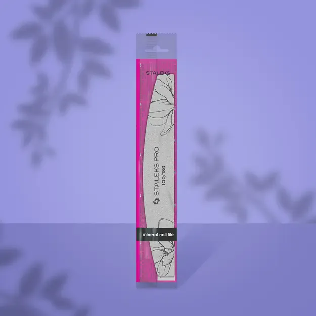 Vienkartinė mineralinė nagų dildė STALEKS EXPERT 40 100/180 gr., pusmėnulio formos