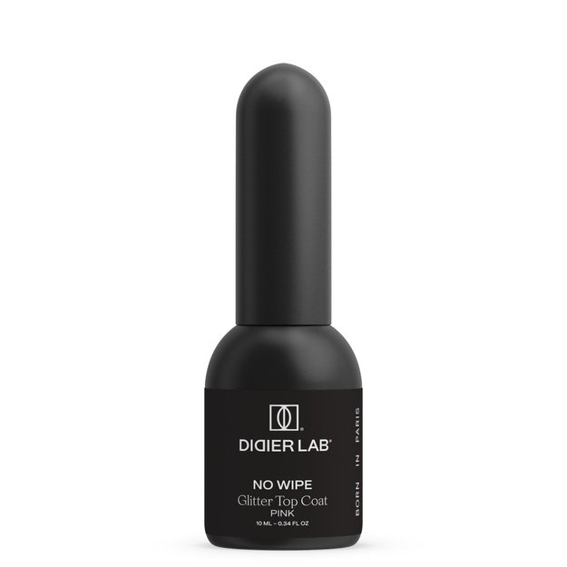DIDIER LAB glitter top coat no wipe, Pink 10 ml