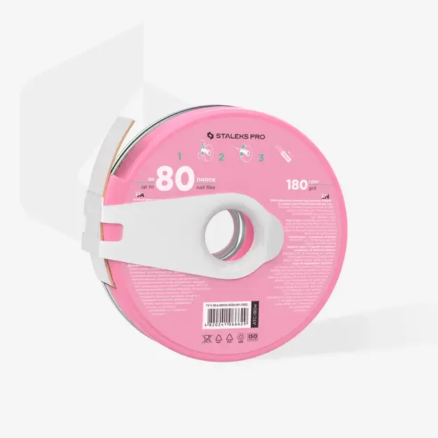 Vienkartinė abrazyvinė juosta užmaunamoms dildėms STALEKS EXPERT 180 gr., plastikiniame dėkle 1