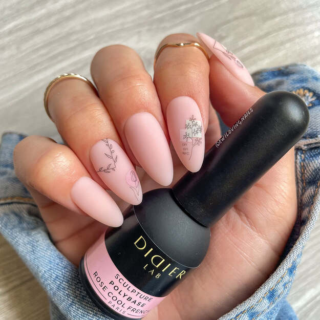 Didier Lab skulptūrinė polybazė "Rose Cool French" 10ml 1