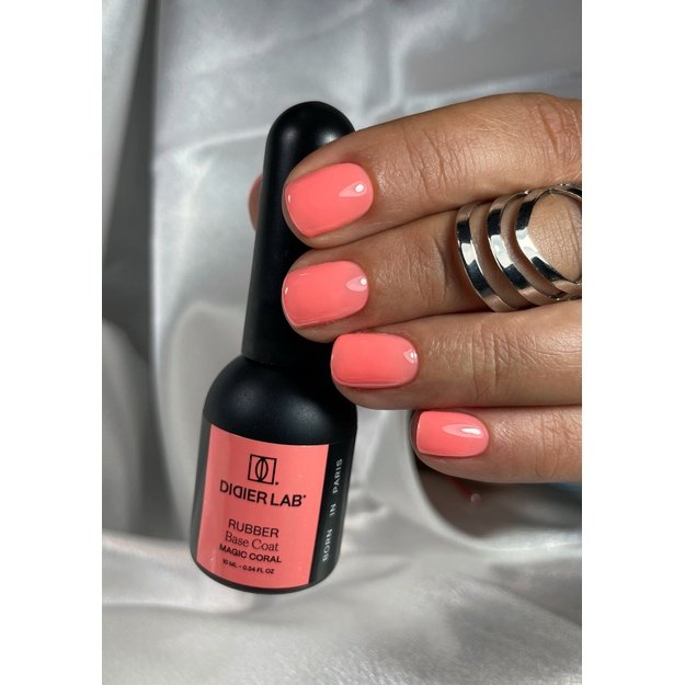 Kaučiukinė maskuojanti bazė Didier Lab Rubber Base Coat, Magic Coral, 10 ml