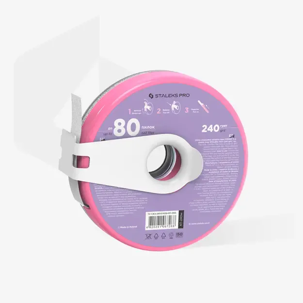 Vienkartinė abrazyvinė juosta klijuojamoms dildėms STALEKS EXPERT 240 gr., plastikiniame dėkle 1