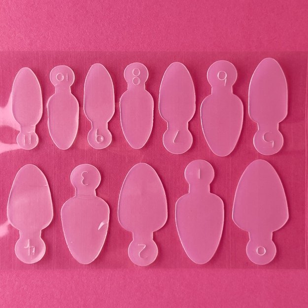 Jelly Gelly silikoniniai padeliai viršutinėms formelėms, 12 dydžių