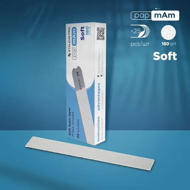 Užmaunami balti vienkartiniai dildžių abrazyvai su paminkštinimu STALEKS EXPERT 20 180 gr. (25 vnt.)