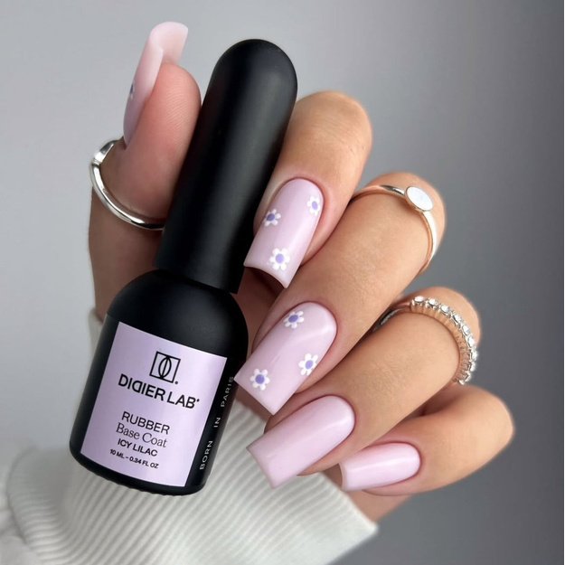 Kaučiukinė maskuojanti bazė Didier Lab Rubber Base Coat, Icy Lilac, 10 ml