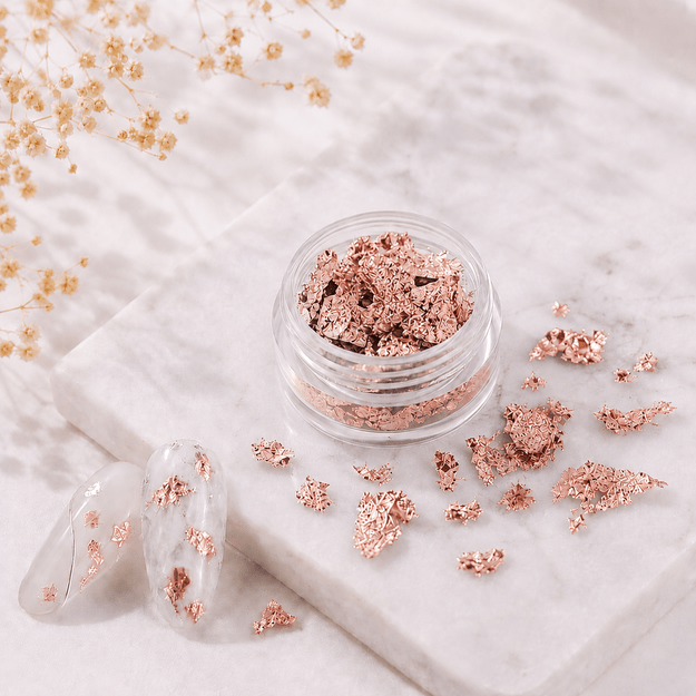 Trapi folija nagų dizainams, Rose Gold, 1 g